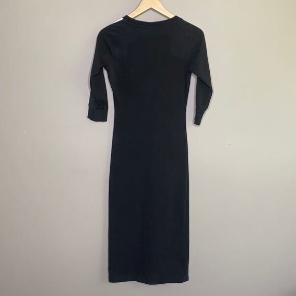 ADIDAS 3 Stripe Midi Length Bodycon Dress - Picture 3 of 5